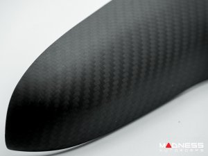 FIAT 500 Trunk Handle Cover - Carbon Fiber - Matte Carbon w/ Red 